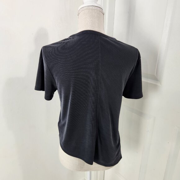 Athleta Top Womens SP Gray Relaxed Tee Asymmetrical Drapey Soft Travel Casual - Picture 12 of 13